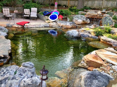LED pond lighting services by Acorn Ponds & Waterfalls of Rochester NY