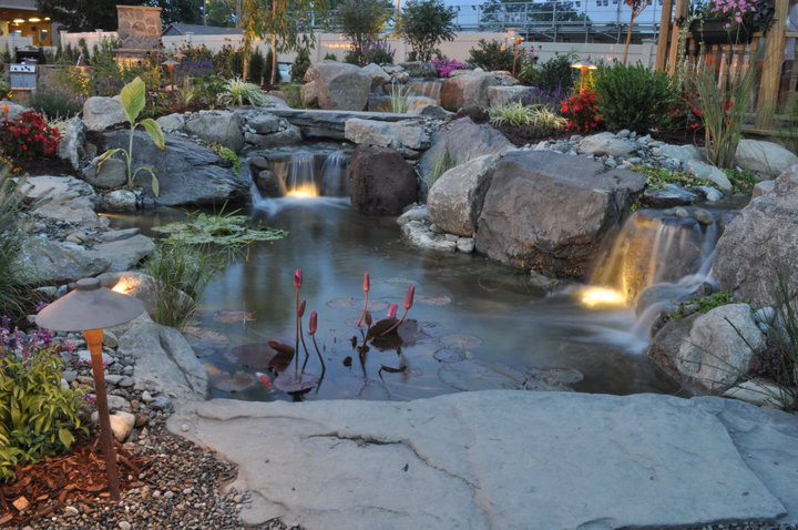 LED pond lighting by Acorn Ponds & Waterfalls of Rochester NY