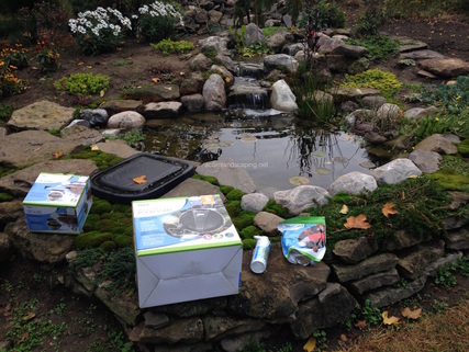 Koi pond de-icer, bubbler, cold water beneficial bacteria and premium cold water koi fish food in Rochester New York (NY)