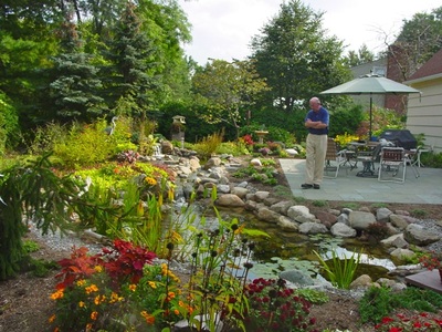 Ornamental fish pond installed by Acorn Ponds & Waterfalls in Rochester New York (NY)