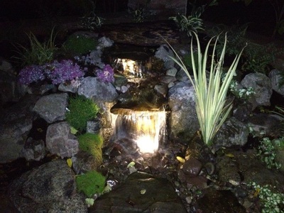 Add LED underwater lights to your waterfalls & water features in New York
