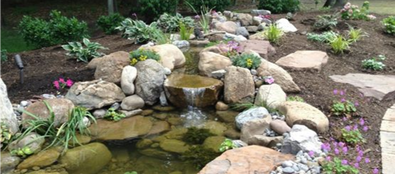 Backyard pond design & installation in Rochester New York (NY) By Certified Pond Contractors - Acorn Ponds & Waterfalls 