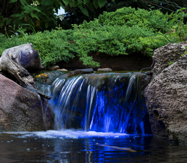 LED fountain & water feature lighting installation services in Rochester New York (NY) - Acorn Ponds & Waterfalls